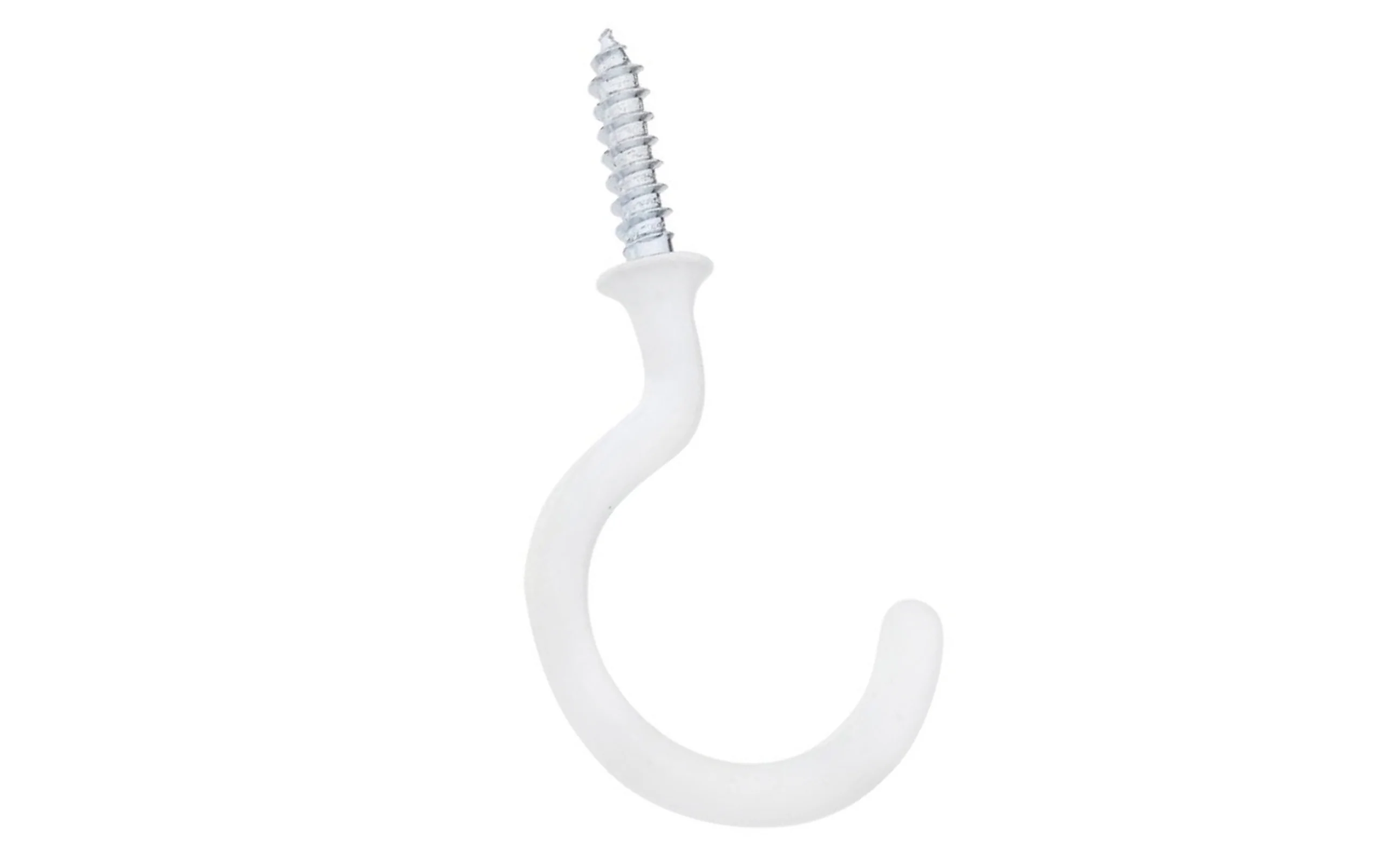 1-1/2" White Vinyl Cup Hooks - 2 Pack