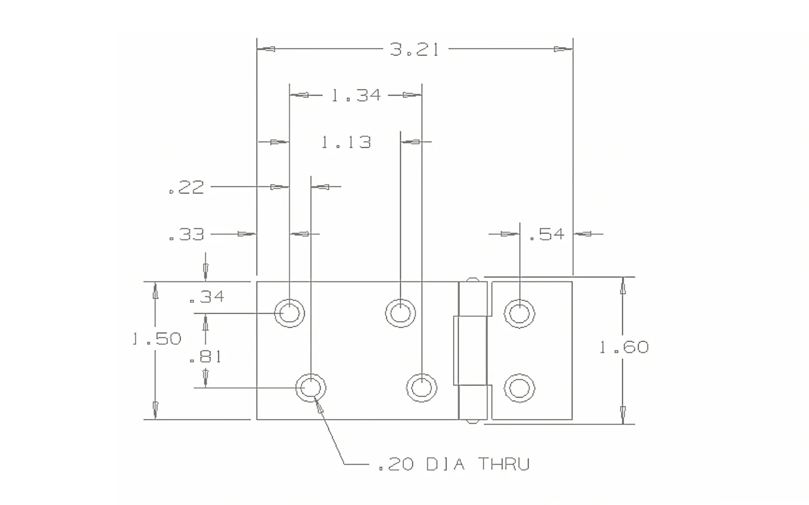 1-1/2" x 3/4" Zinc-Plated Chest Hinges - 2 Pack - Image 3
