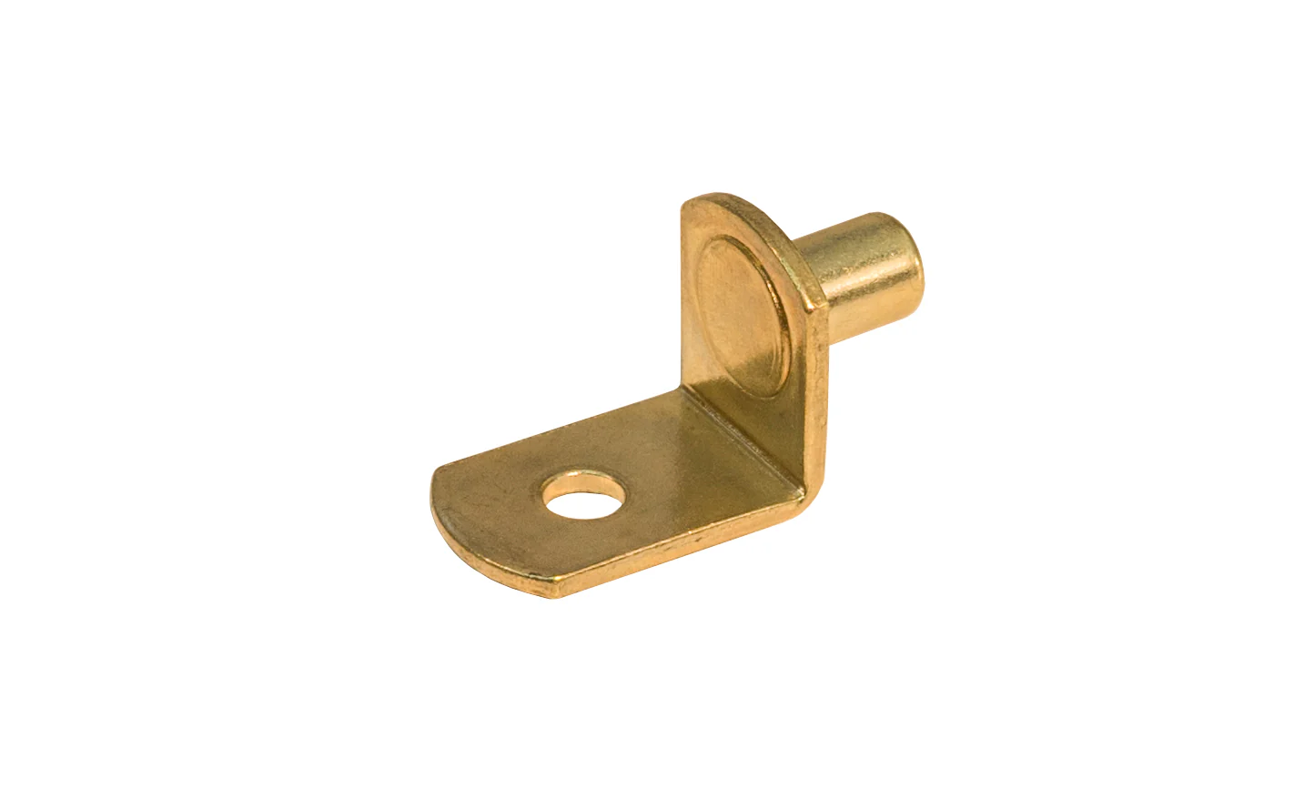 1/4" Shelf Support Pin, Bracket Style - Brass Finish