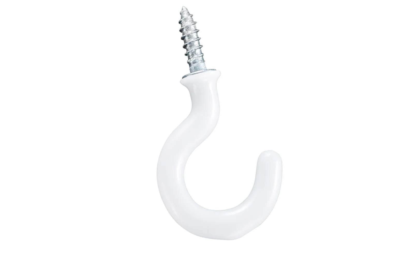 1" White Vinyl Cup Hooks - 30 Pack