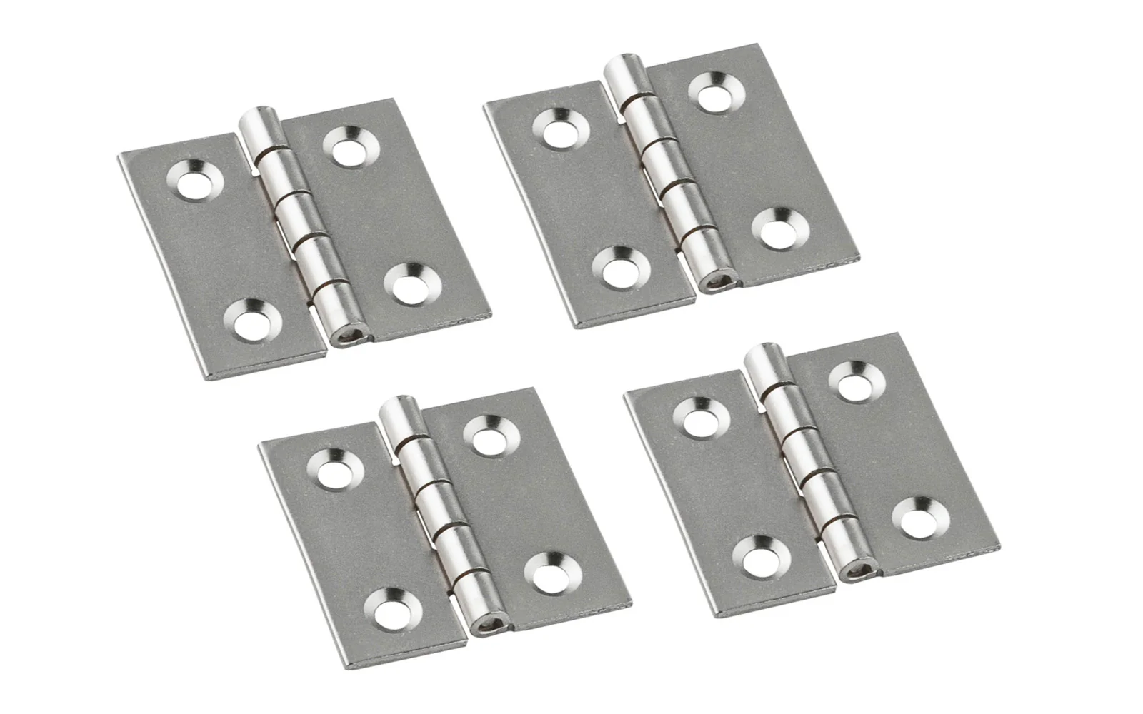 1" x 1" Satin Nickel Hinges ~ 4 Pack