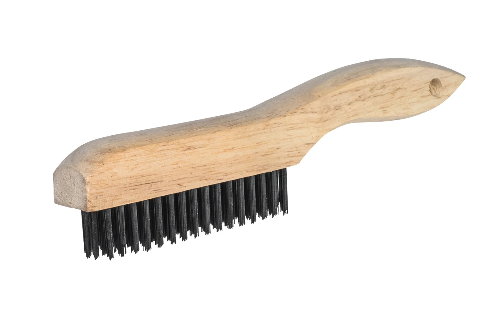 10" Long Carbon Steel Scratch Brush with Wooden Shoe Handle ~ 1" Width x 1-1/8" Trim