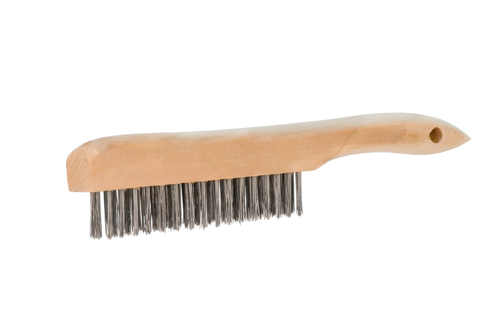 10" Long Carbon Steel Wire Brush with Wooden Shoe Handle ~ 3/4" Width x 1" Trim