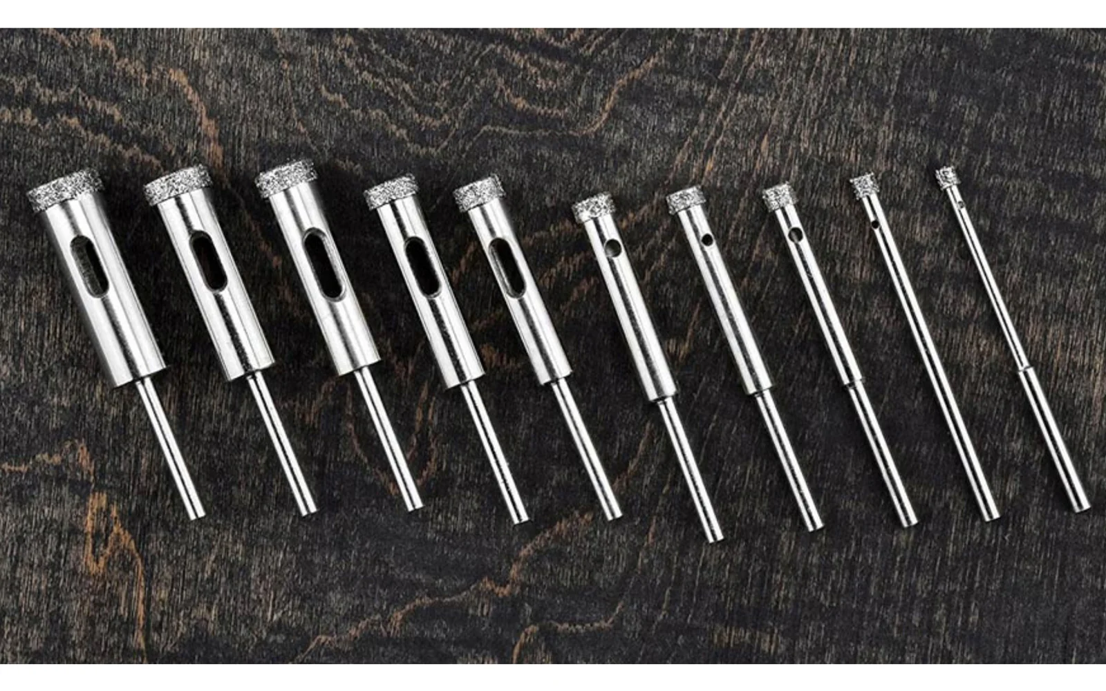 10 PC Diamond-Coated Mini Hole Saw Set - 40 Grit - Image 3
