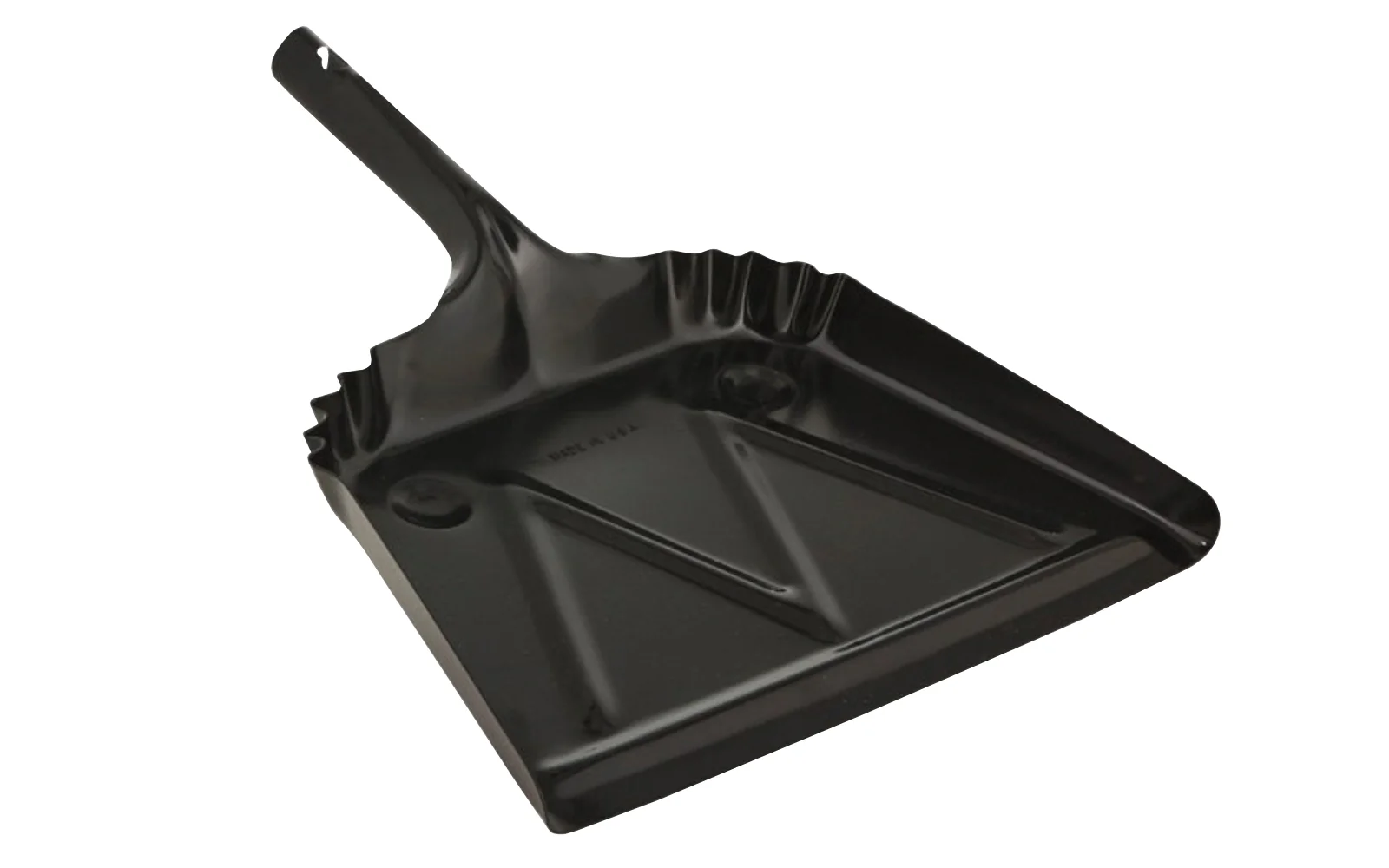 12" Black Metal Dust Pan - 20 Gauge Steel