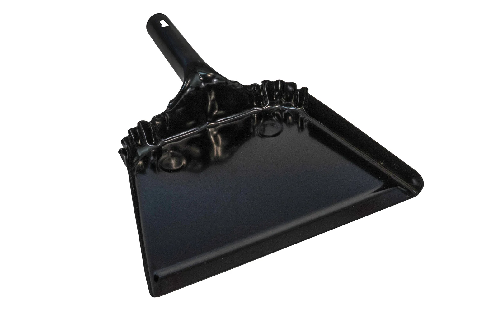 12" Black Metal Dust Pan - 20 Gauge Steel