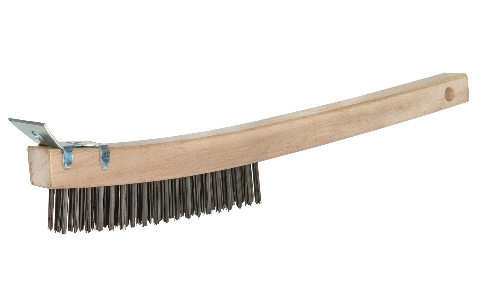 14" Long Carbon Steel Scratch Brush & Scraper with Wooden Handle ~ 3/4" Width x 1-1/8" Trim