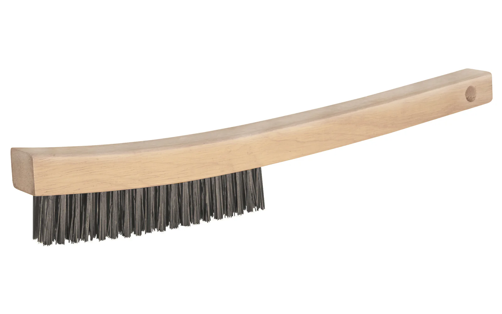 14" Long Carbon Steel Scratch Brush with Wooden Handle ~ 3/4" Width x 1-1/8" Trim
