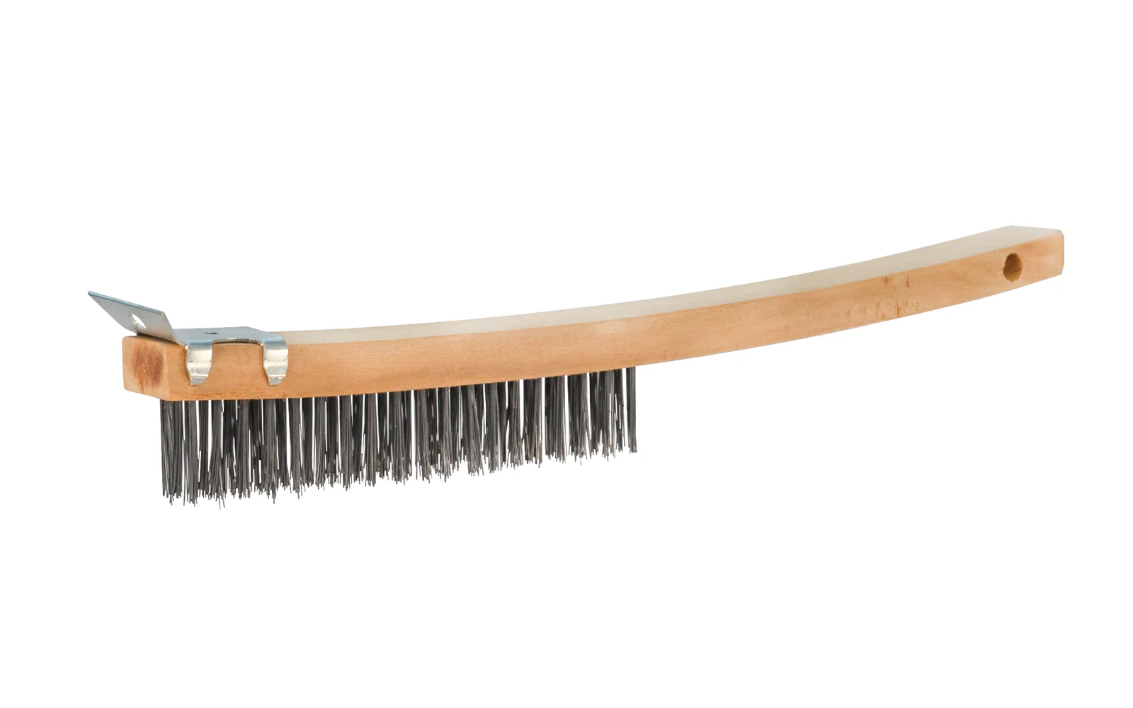 14" Long Carbon Steel Wire Brush & Scraper with Wooden Handle ~ 3/4" Width x 1" Trim