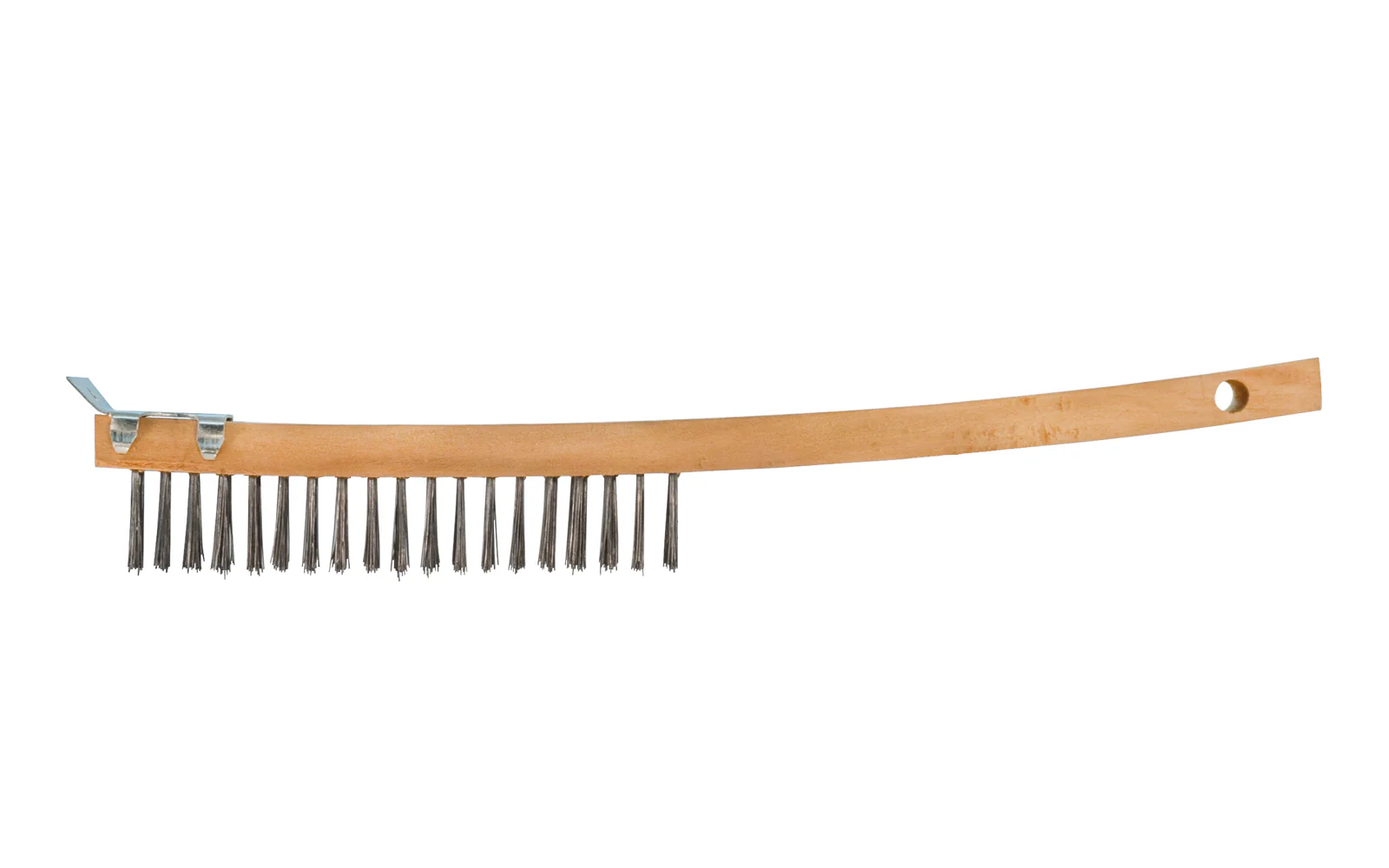 14" Long Carbon Steel Wire Brush & Scraper with Wooden Handle ~ 3/4" Width x 1" Trim - Image 2