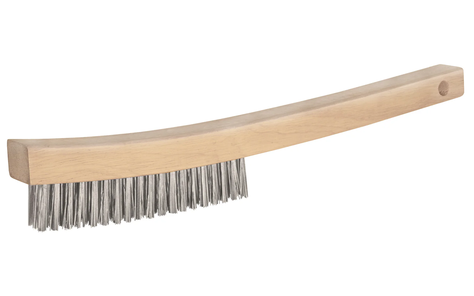 14" Long Stainless Scratch Brush with Wooden Handle ~ 3/4" Width x 1-1/8" Trim