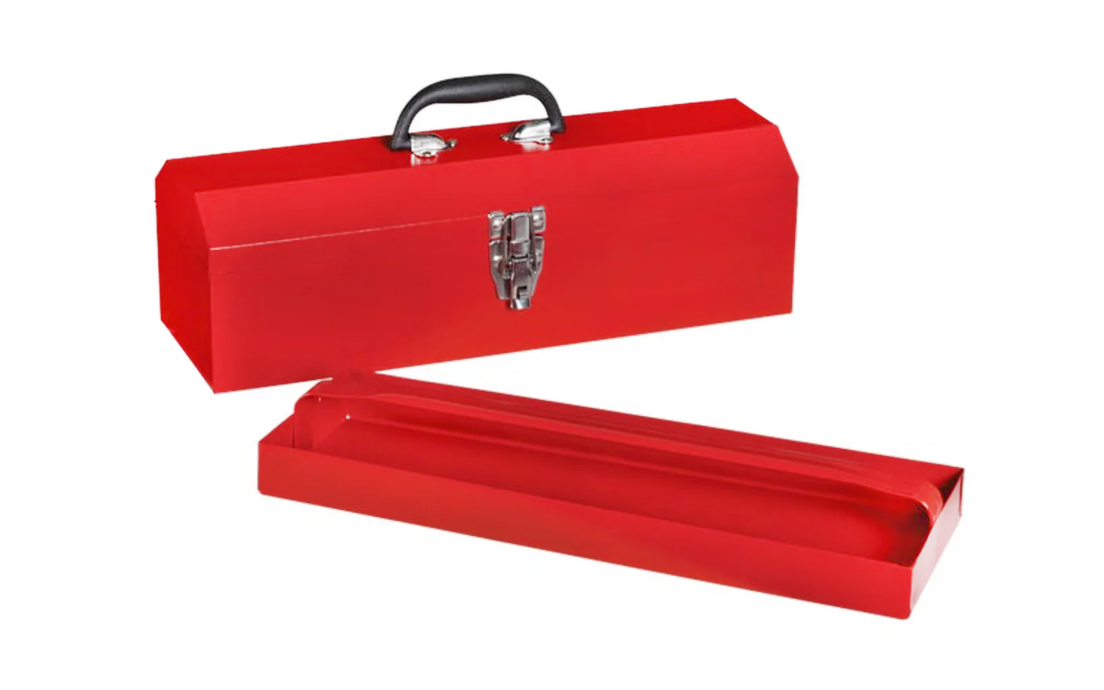 19" Red Steel Hip Roof Tool Box with Tray