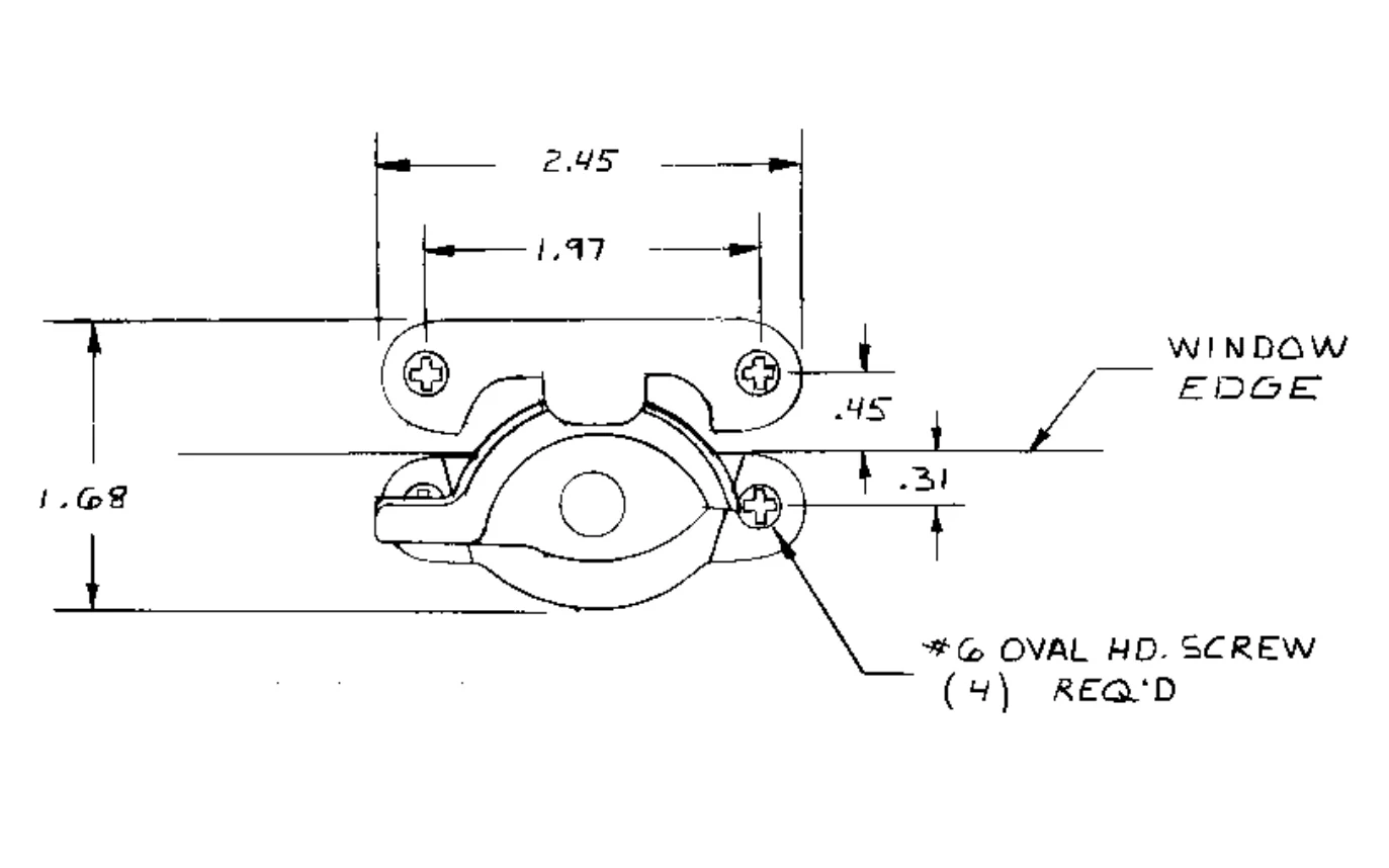 2-1/2" Zinc Die-Cast Sash Lock - Nickel Finish - Image 2