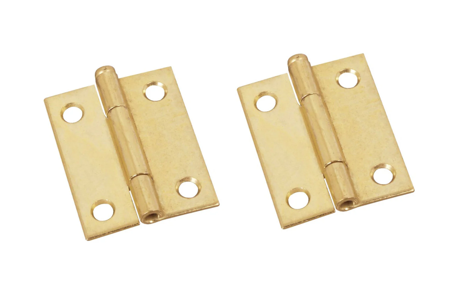 2" Brass-Plated Loose-Pin Narrow Hinges - 2 Pack