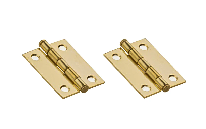 2" Brass-Plated Loose-Pin Hinges - 2 Pack