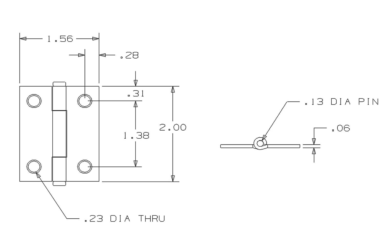 2" Brass-Plated Loose-Pin Hinges - 2 Pack - Image 2