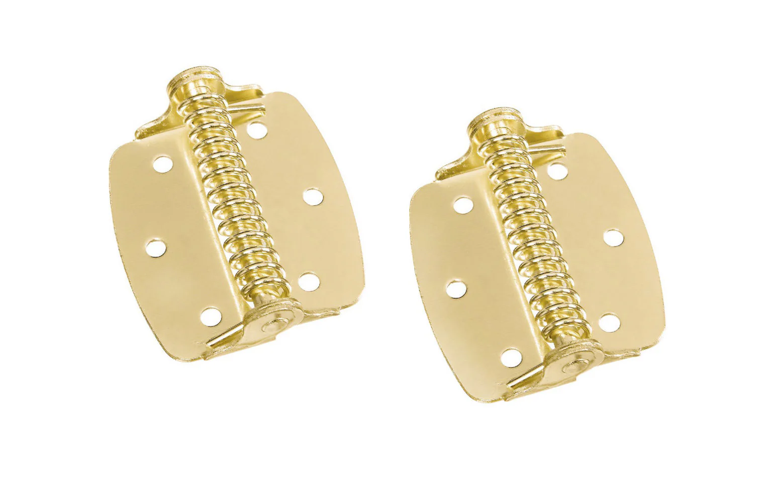 2" Brass Plated Steel Spring-Loaded Hinges