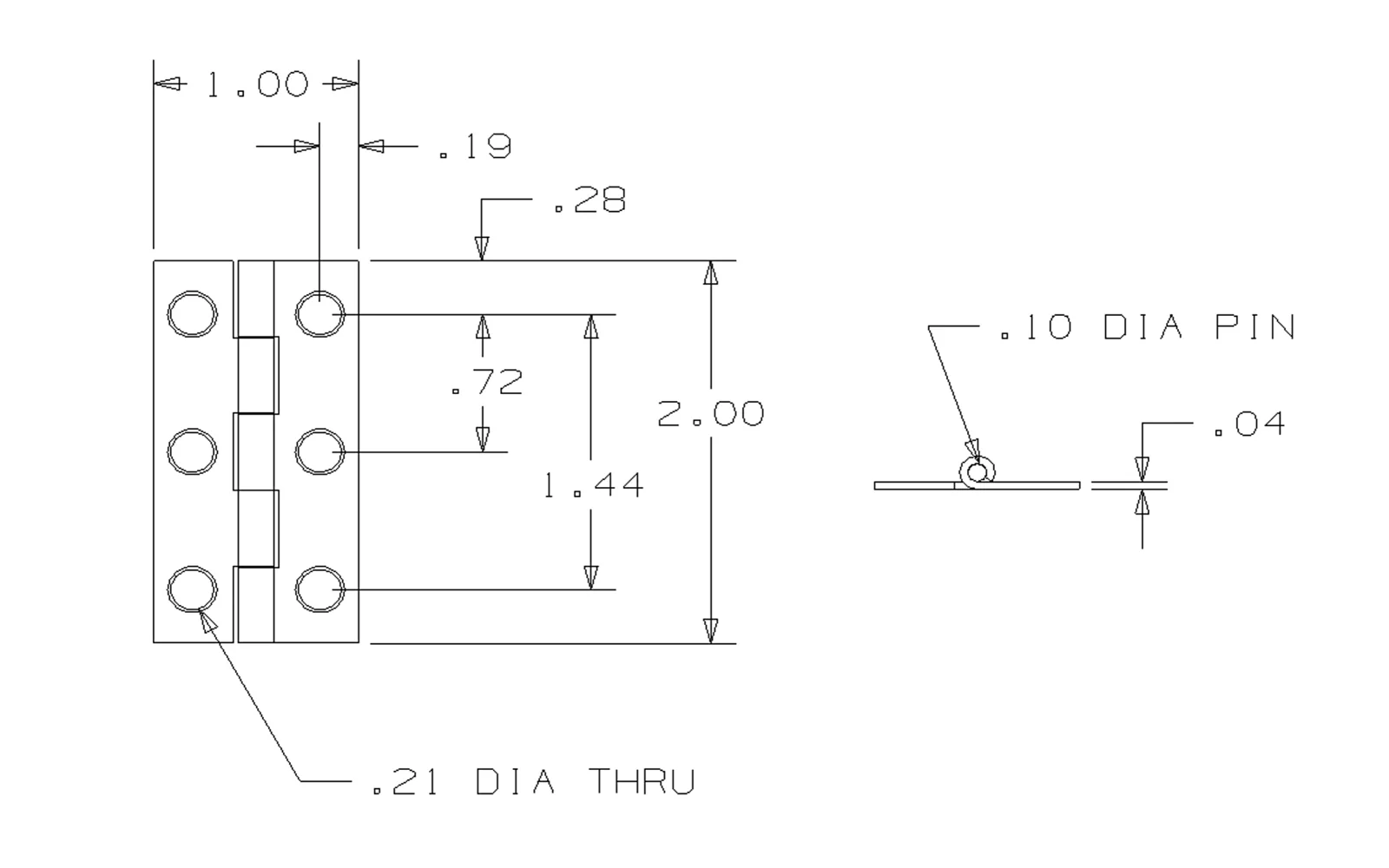 2" x 1" Solid Brass Hinges - Image 2
