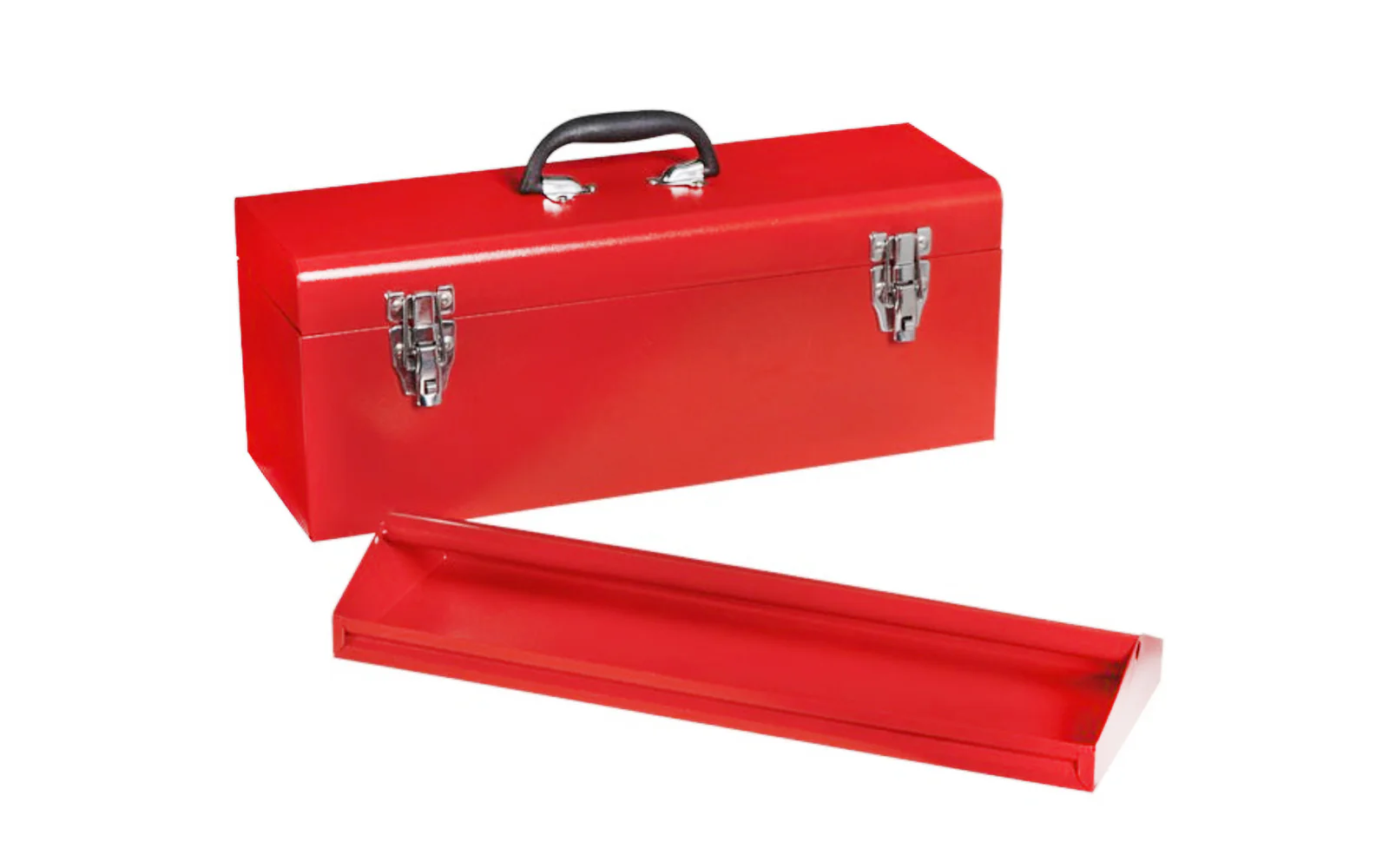 20" Red Steel Tool Box with Tray