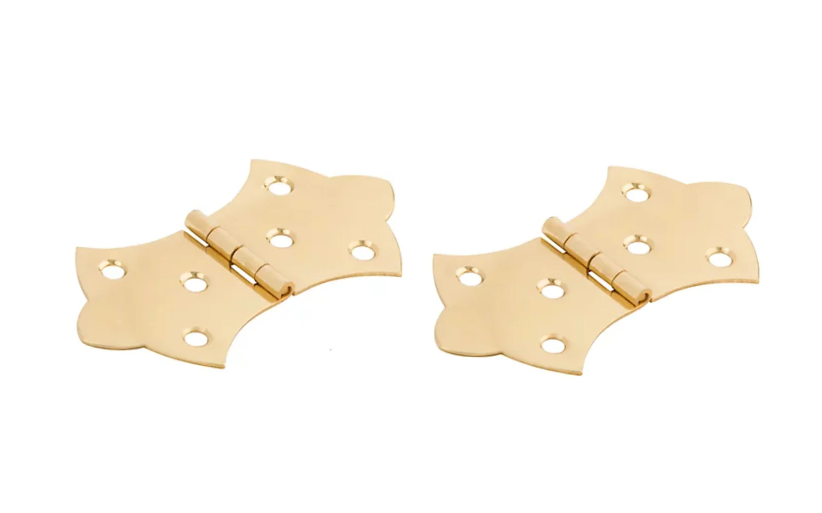 3-1/16" x 1-11/16" Solid Brass Decorative Hinges - 2 Pack