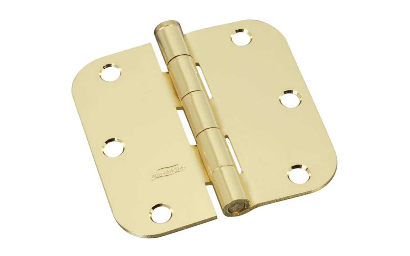 3-1/2" Bright Brass Door Hinge - 5/8" Radius