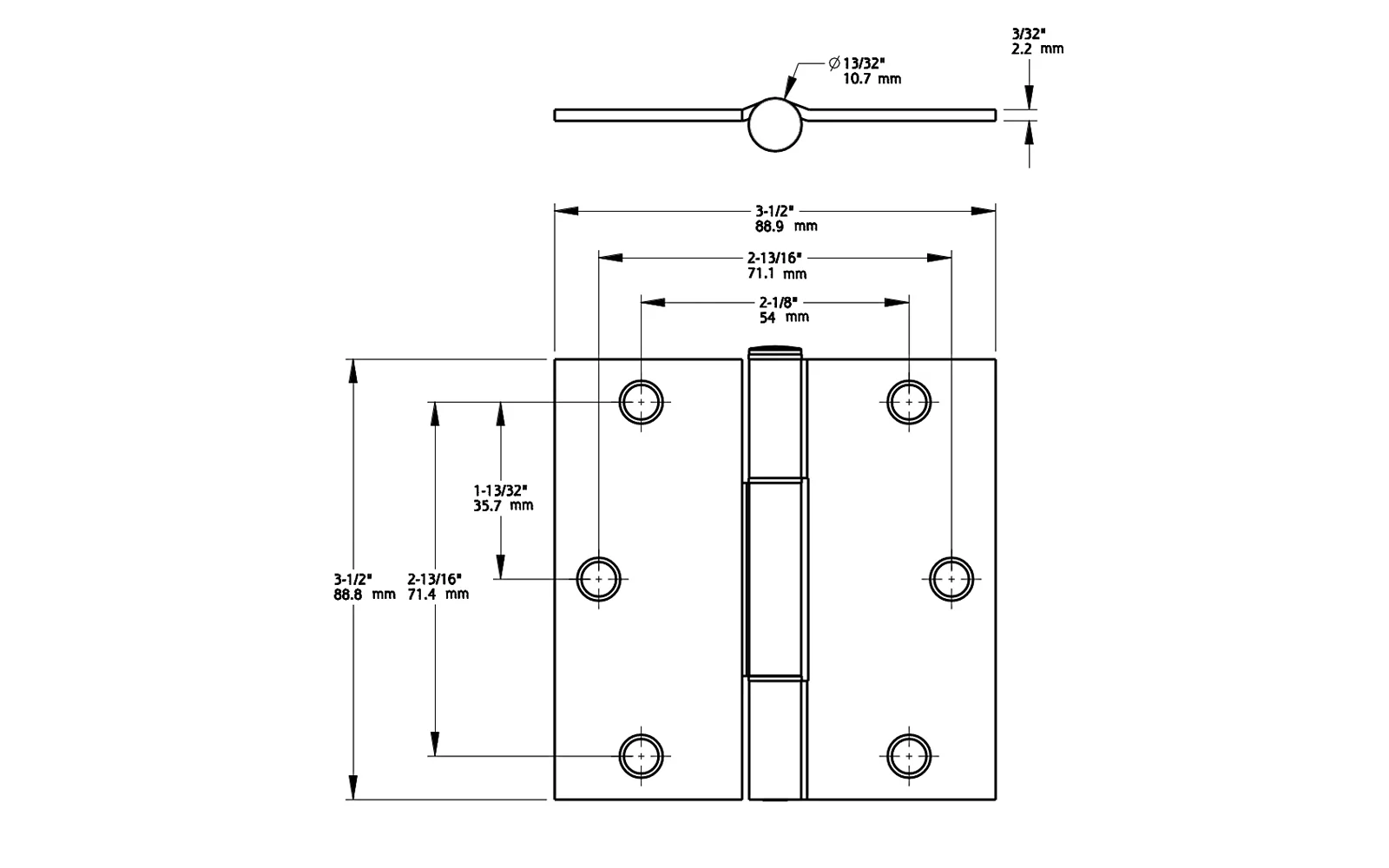 3-1/2" Matte Black "Squeak Guard" Door Hinges - Image 4