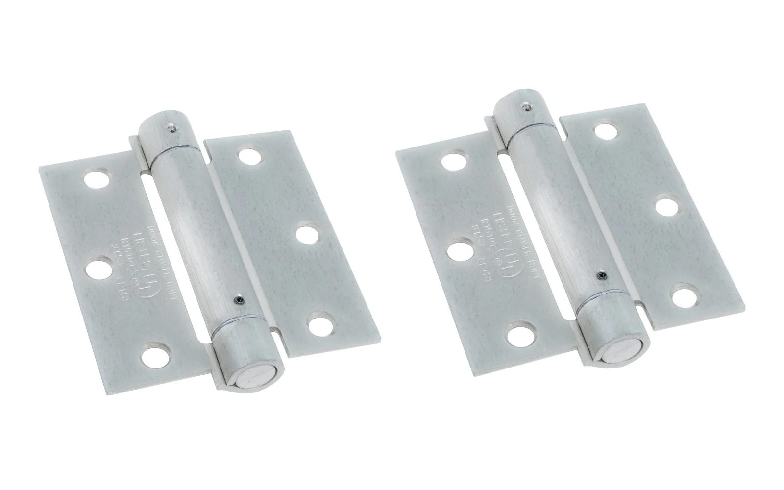 3-1/2" Satin Chrome Finish Spring Hinges - 2 Pack