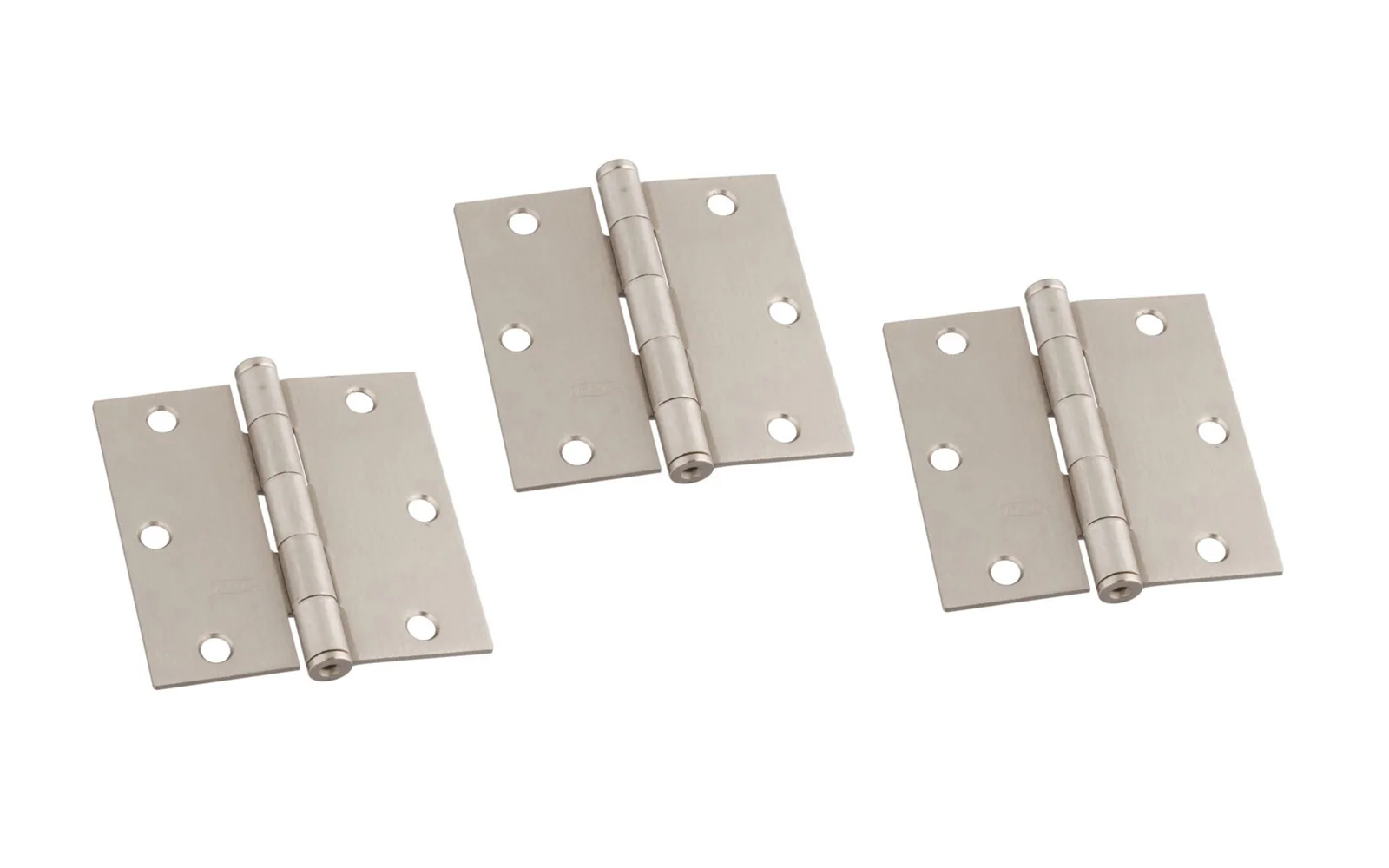3-1/2" Satin Nickel Door Hinges - 3 Pack