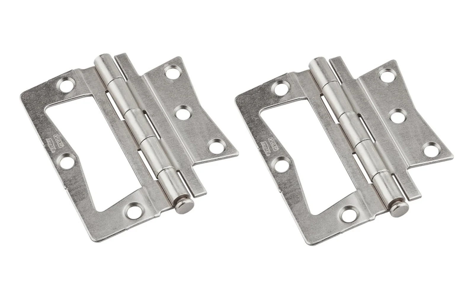 3-1/2" Satin Nickel Surface Mount Hinges - 2 Pack