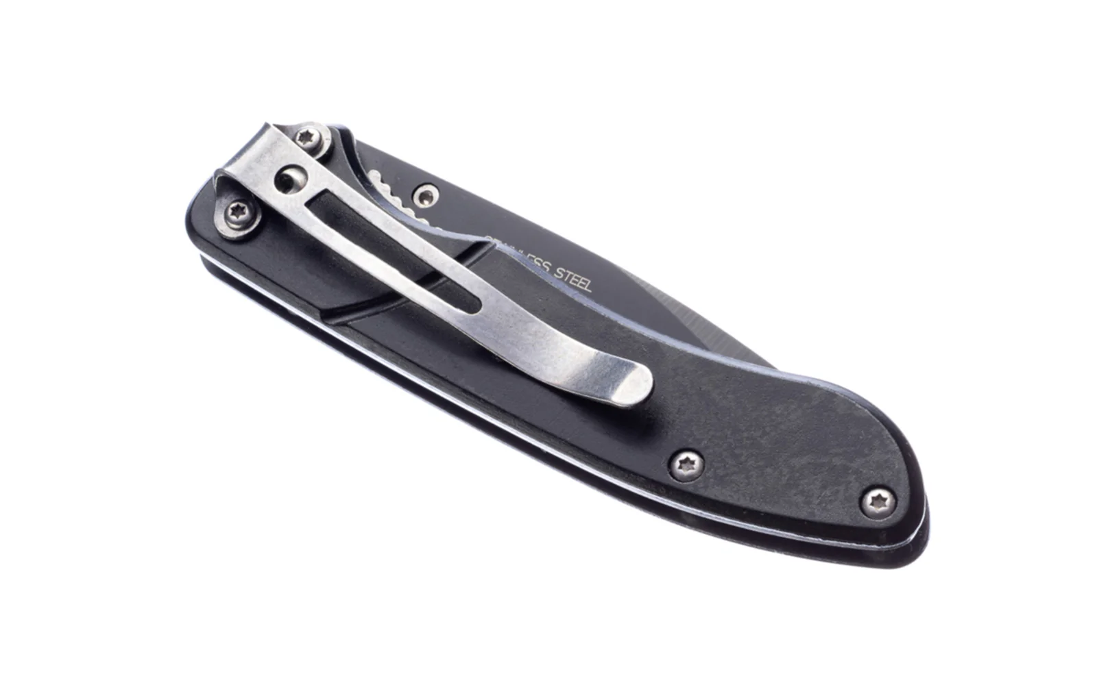 3-3/4" Pocket Knife with Aluminum Black Body - Image 2