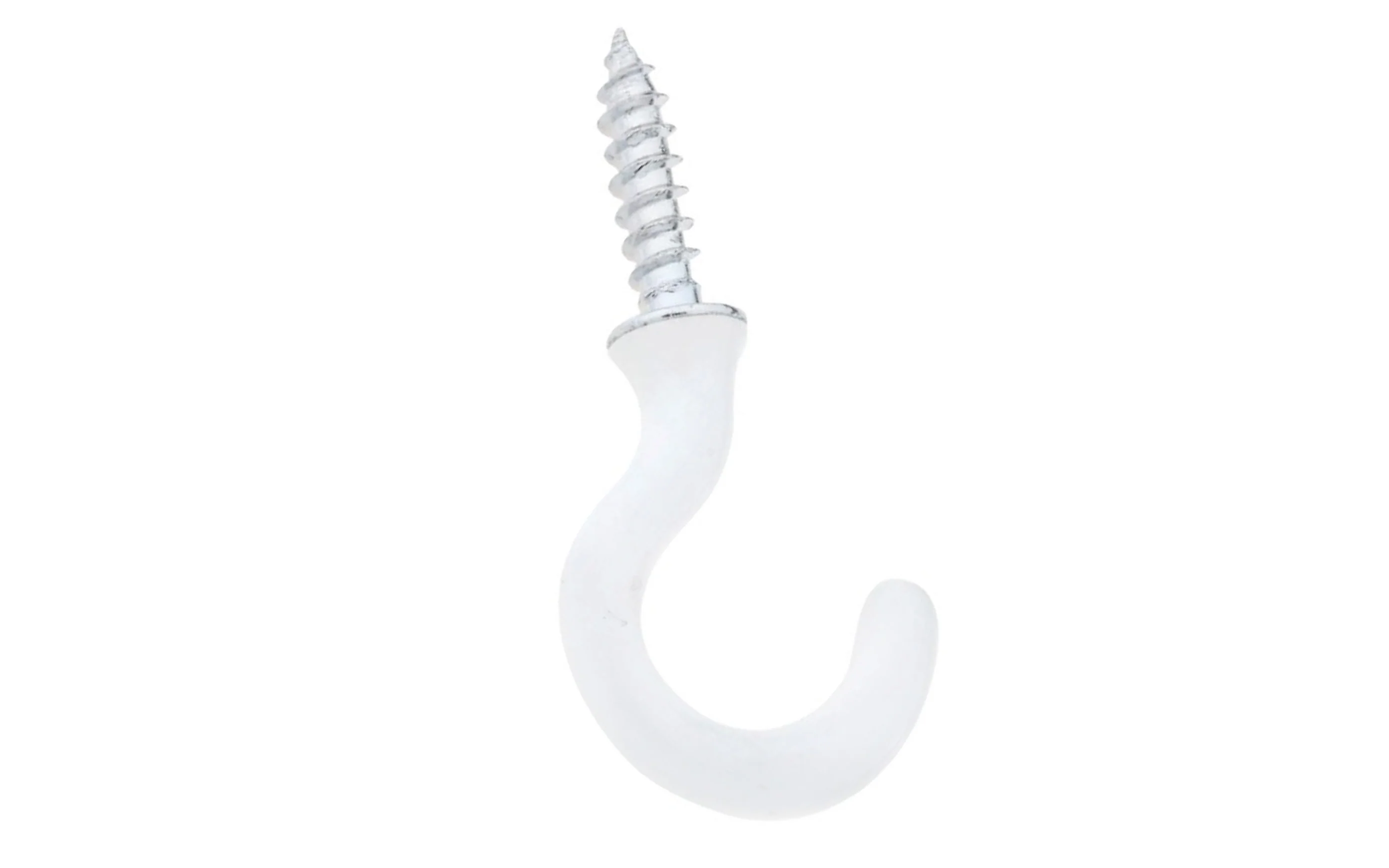 3/4" White Vinyl Cup Hooks - 4 Pack