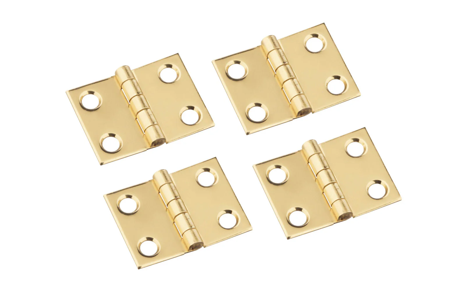 3/4" x 1" Solid Brass Hinges ~ 4 Pack