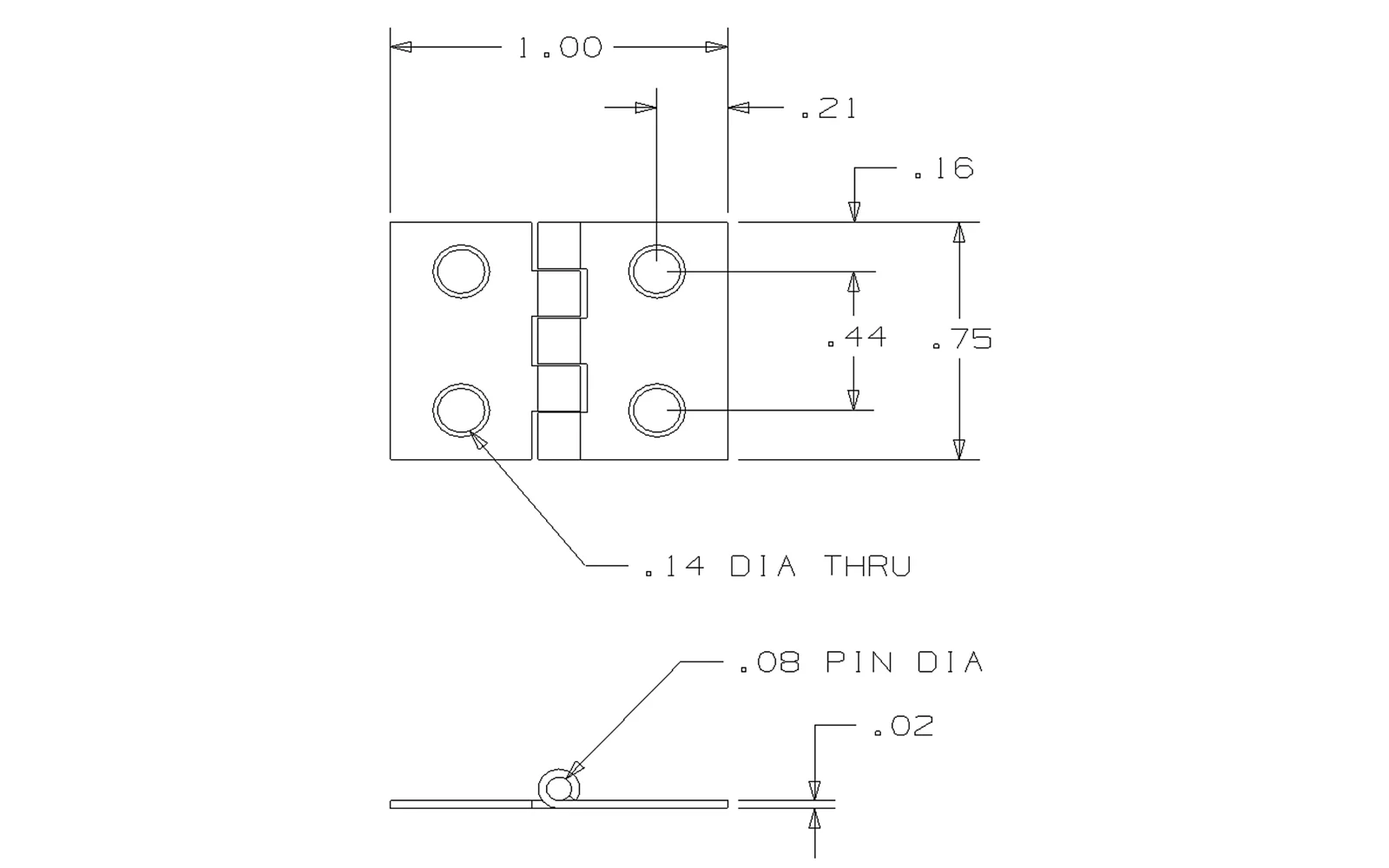 3/4" x 1" Solid Brass Hinges ~ 4 Pack - Image 2