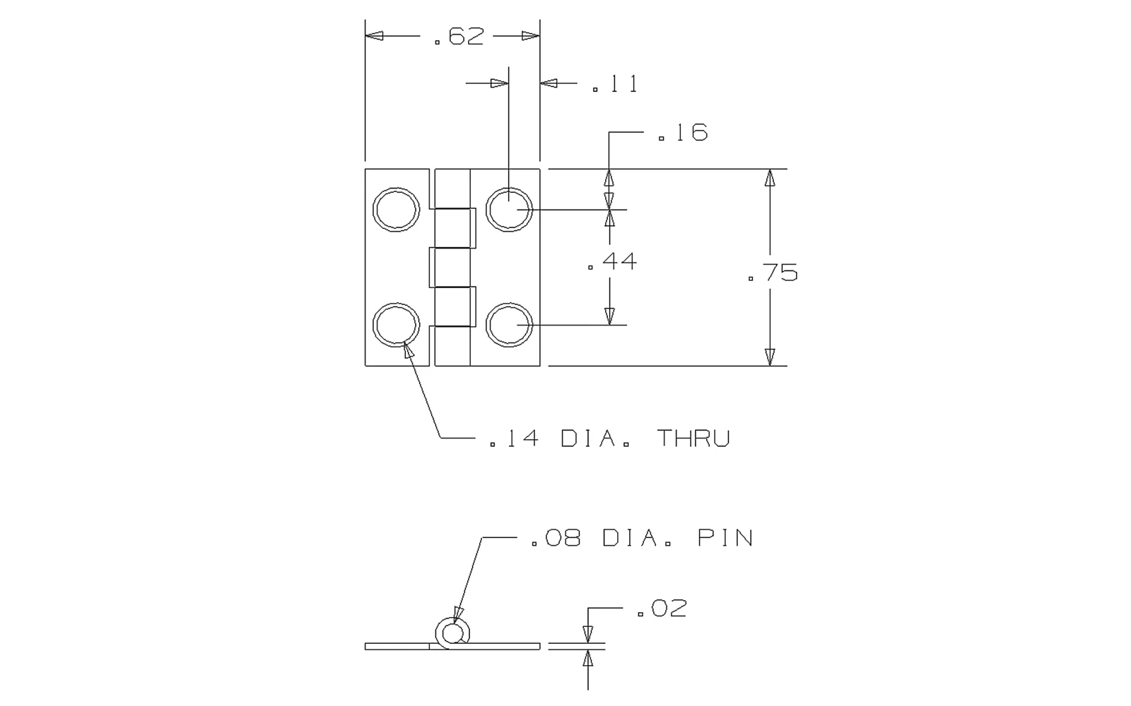 3/4" x 5/8" Solid Brass Hinges ~ 4 Pack - Image 2