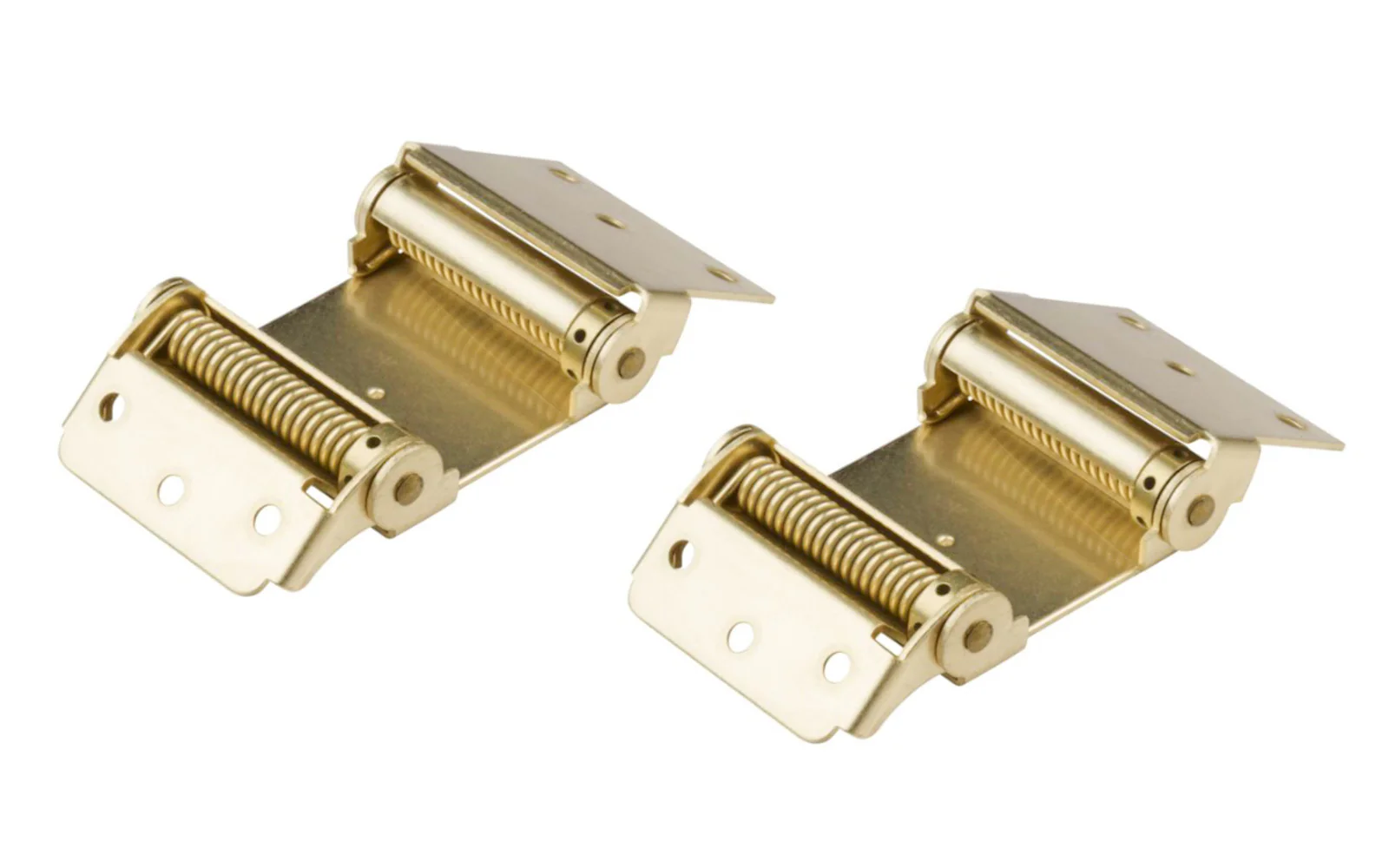 3" Brass Finish Double-Action Spring Hinges - 2 Pack