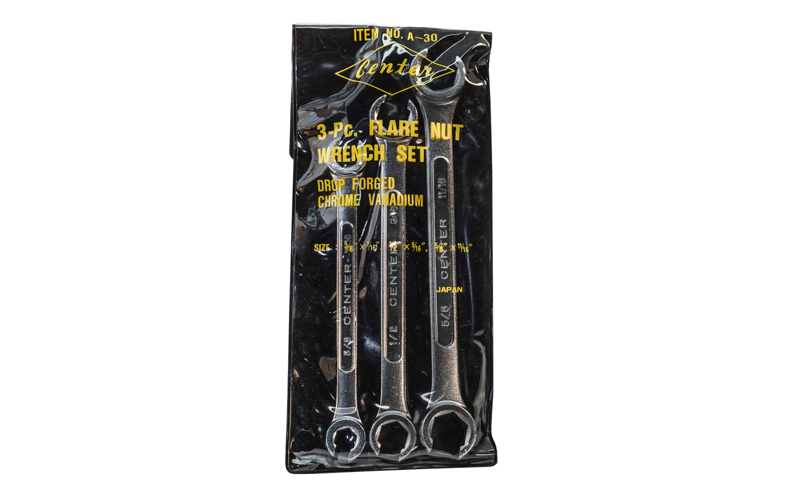Japanese 3-Piece SAE Flare Nut Wrench Set ~ 3/8" x 7/16",  1/2" x 9/16",  5/8" x 11/16" - Image 2
