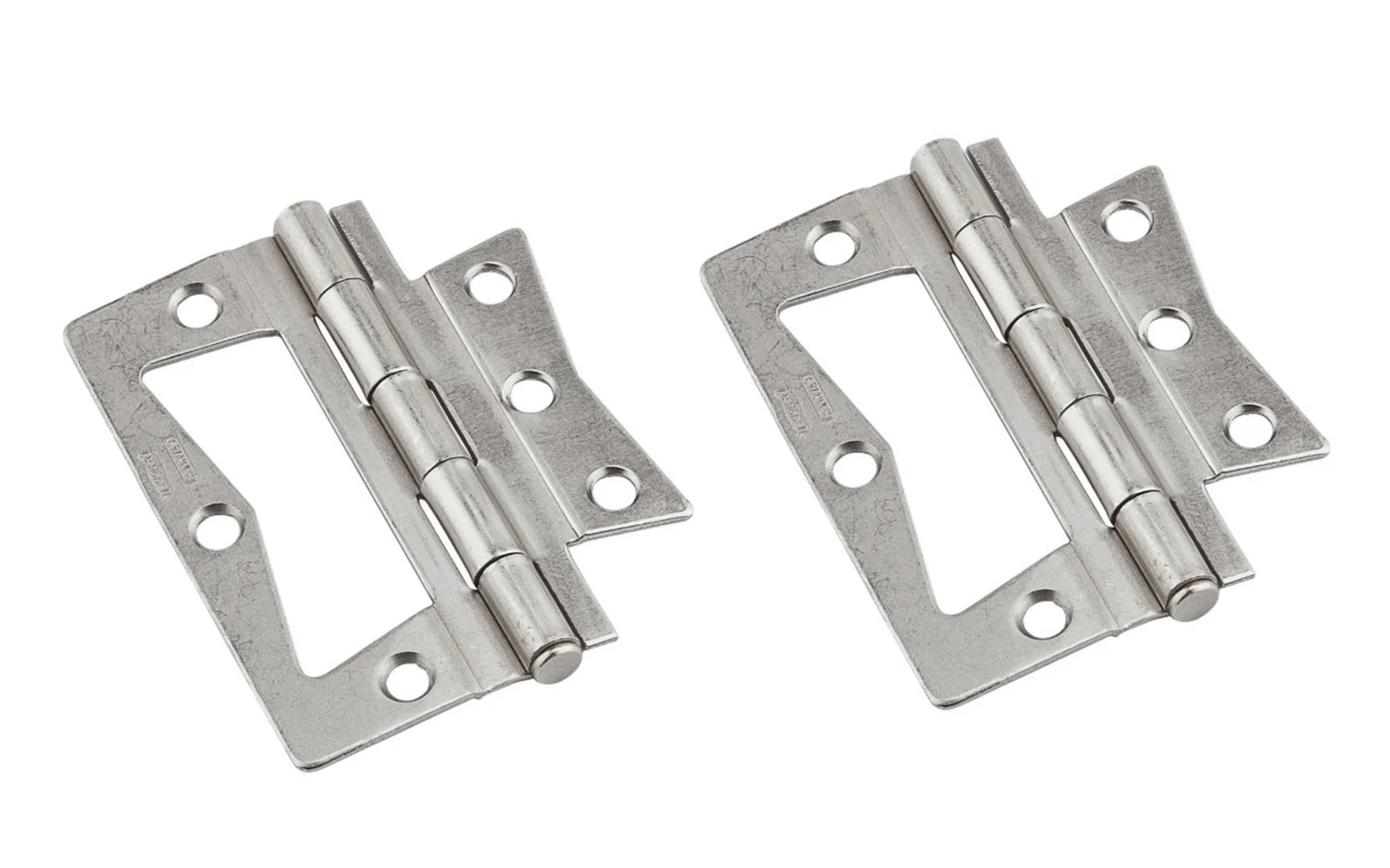 3" Satin Nickel Surface Mount Hinges - 2 Pack