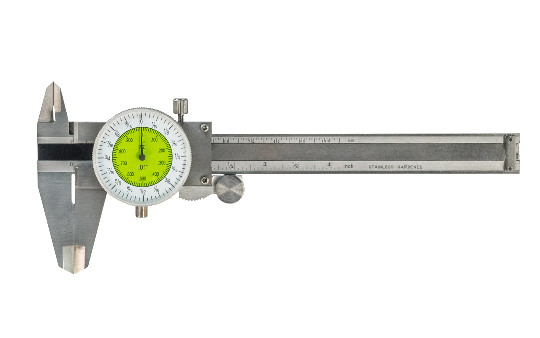 4" Fractional Inch Dial Pocket Caliper - 1/64" & .01 Grads - Image 3