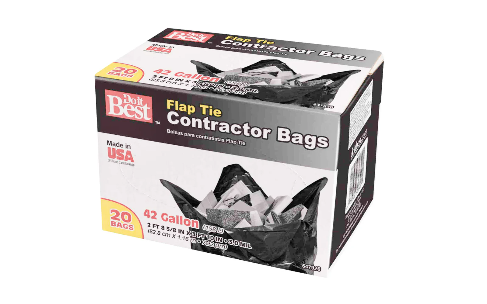 42 Gallon Flap Tie Contractor Bags ~ 20 Bags