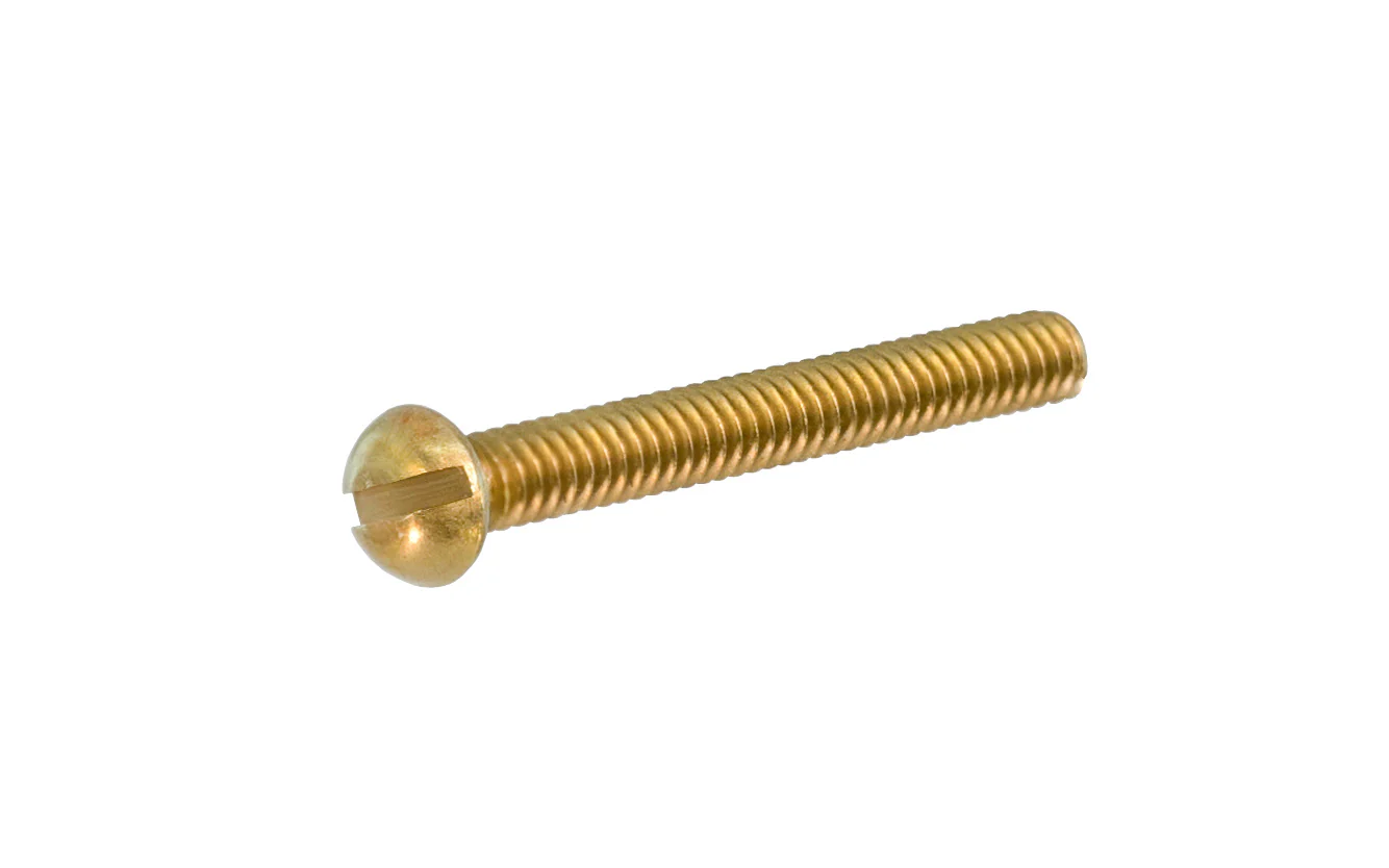 6-32 Thread Solid Brass Round Head Slotted Machine Screw