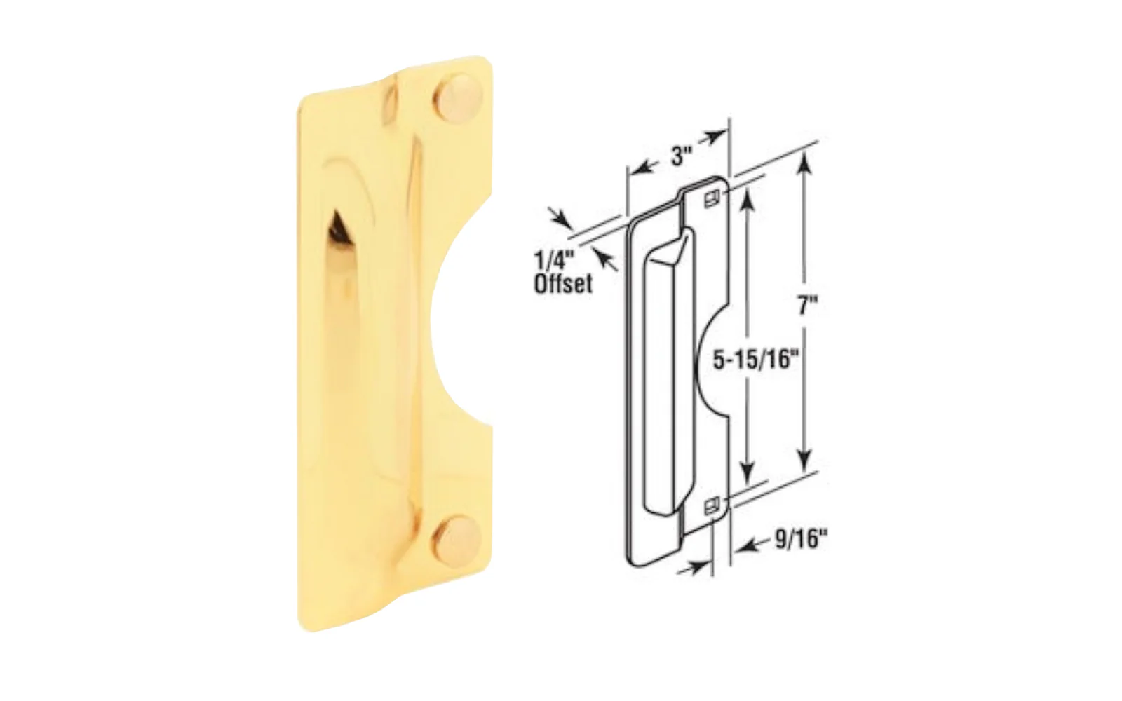 7" Brass Finish Latch Shield