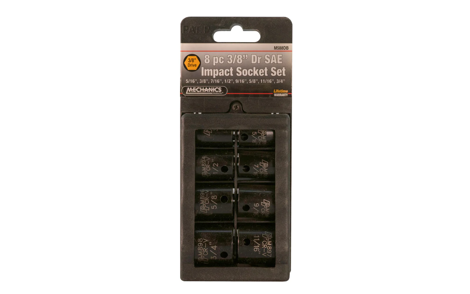 8 PC 3/8" DR SAE Impact Socket Set