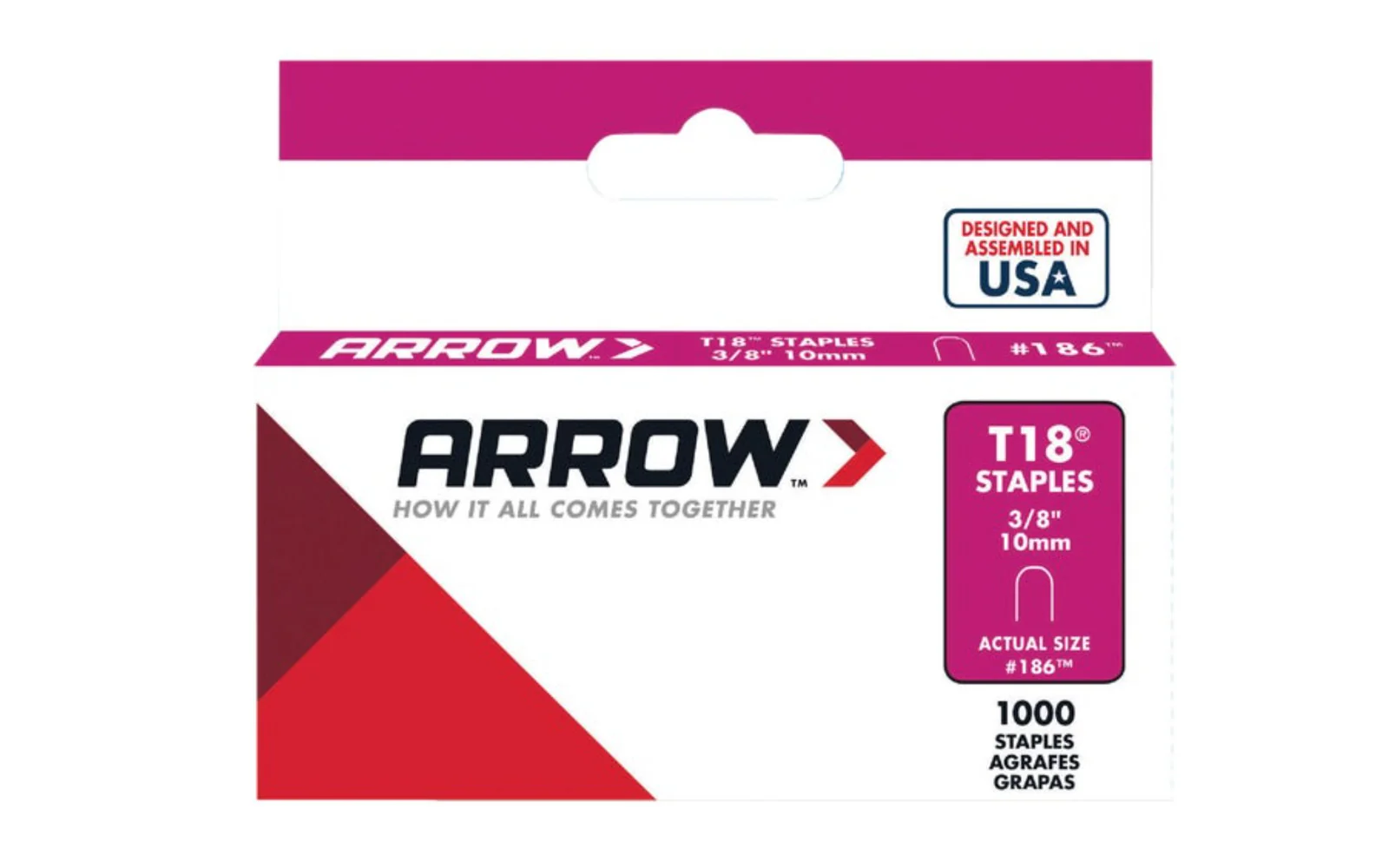 Arrow T18 Round Crown Cable 3/8" Staples - 1000 PK