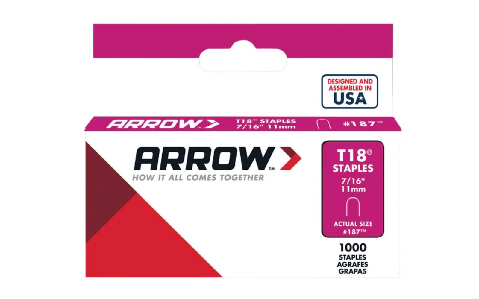 Arrow T18 Round Crown Cable 7/16" Staples - 1000 PK