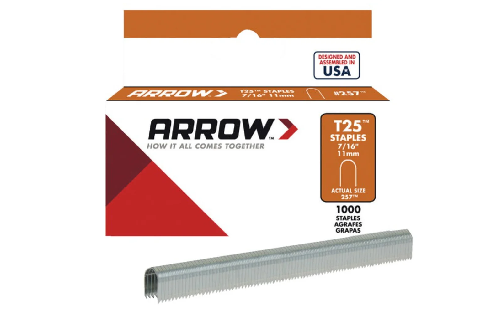 Arrow T25 Round Crown Cable 7/16" Staples - 1000 PK