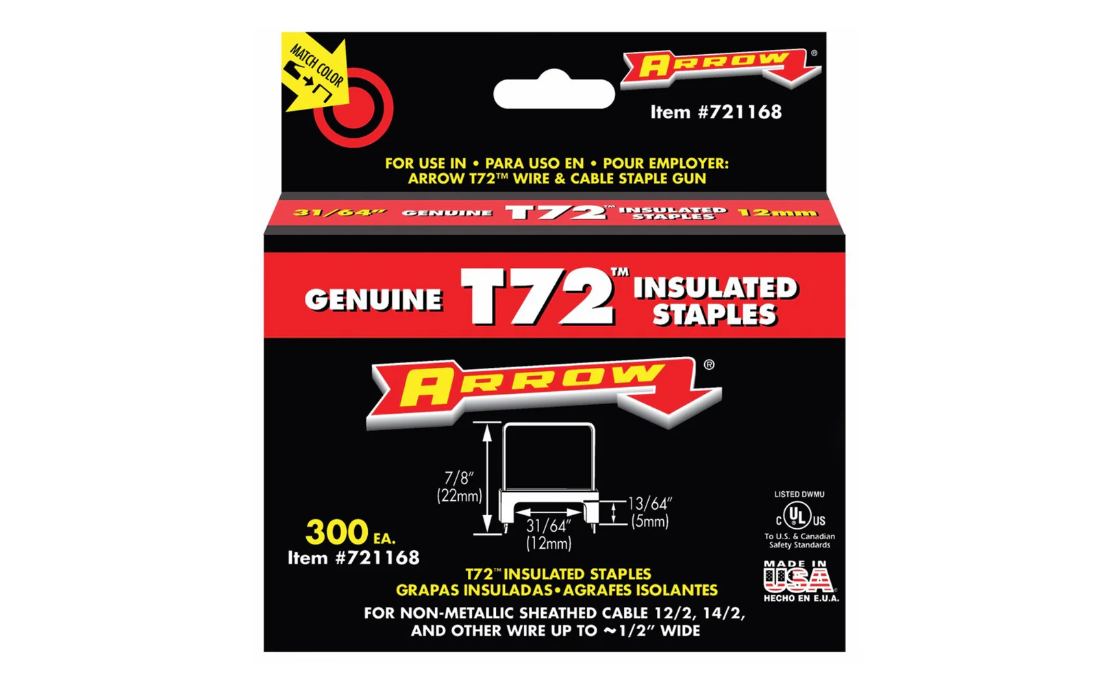 Arrow T72 Insulated Staples - 31/64" - 300 PK