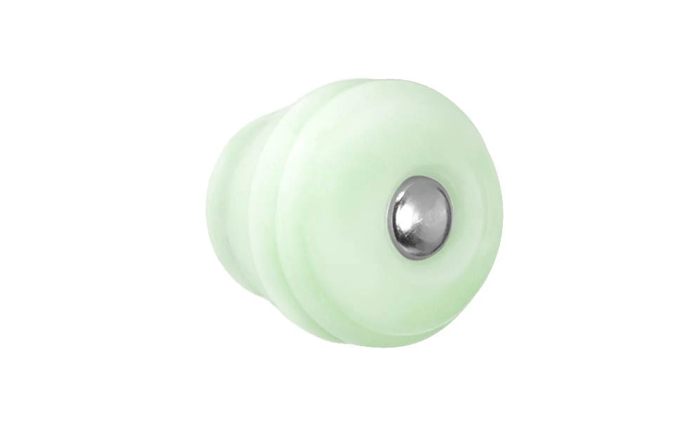 Round "Beehive" Style Glass Cabinet Knob ~ Milk Green - Jade