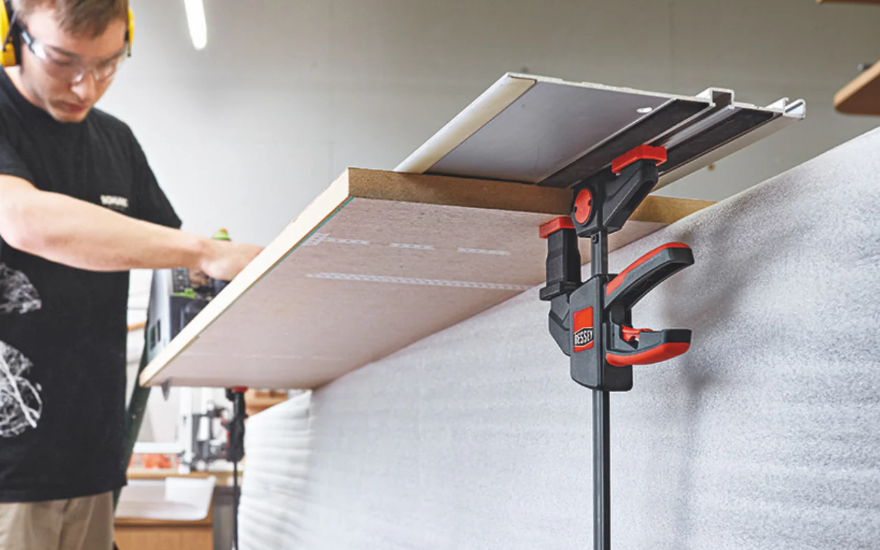 Bessey 2-PC One-Handed Track Saw Guide Table Clamps - EZR-SET - Image 2