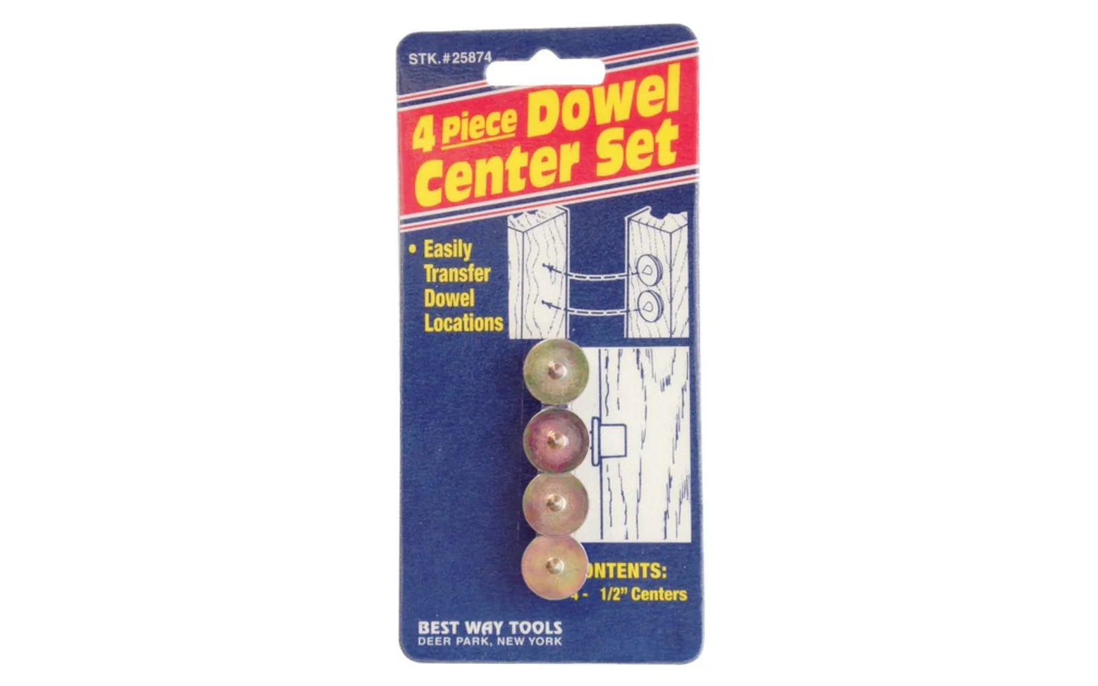 Best Way Tools 1/2" Dowel Centers - 4 PC Set