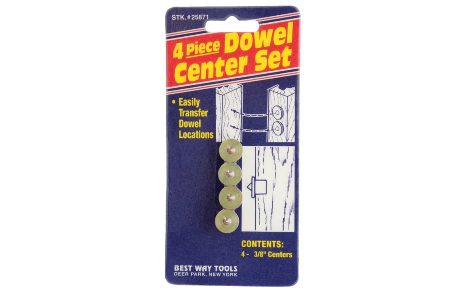 Best Way Tools 3/8" Dowel Centers - 4 PC Set